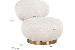 Draaifauteuil 212215 Lovely Cream Jace