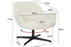 Draaifauteuil Sand Daphne
