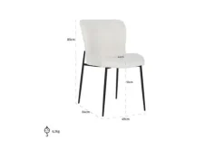 Eetkamerstoel 210624 White Bouclé Darby