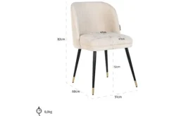 Eetkamerstoel 210855 White Chenille Alicia