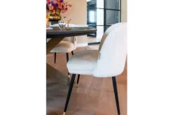Eetkamerstoel 210855 White Chenille Alicia