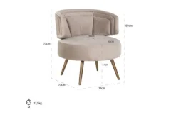 Fauteuil 211049 Khaki Velvet Hazel