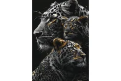 Glasschilderij Panters met Gouden Tinten 080120BS-665