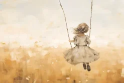 Glasschilderij Swinging Girl