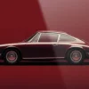 Glasschilderij Vintage Porsche Red