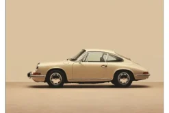 Wandkleed Vintage Porsche Beige