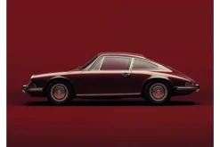Wandkleed Vintage Porsche Red